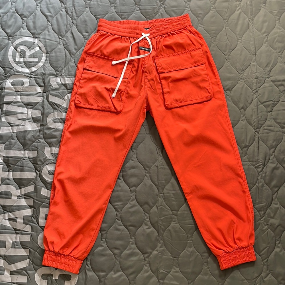 Men’s Orange Cargo/Parachute Pants - Size 30